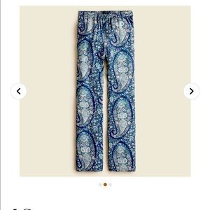 J crew nwt silk pull on pants in oversized paisley